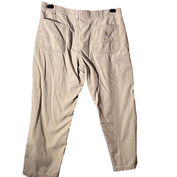 Carhartt Rugged Flex Canvas Work Pants 32x30 Tan Relaxed Fit Carpenter Utility - Picture 2 of 12